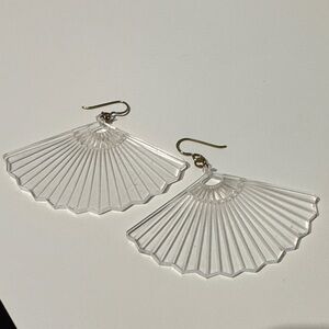 💜 3 for $10 Elegant Clear Fan-Shaped Earrings